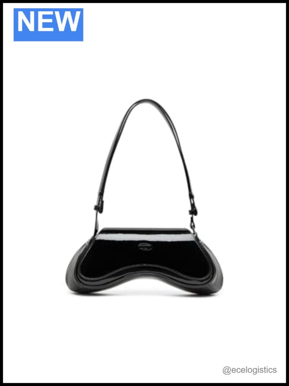 Glossy Asymmetric Crossbody Bag with Recycled Materials